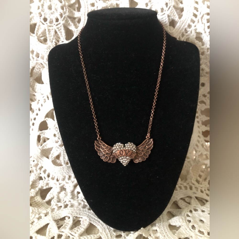 NWOT Vintage Deadstock Betsey Johnson Love Wings Necklace